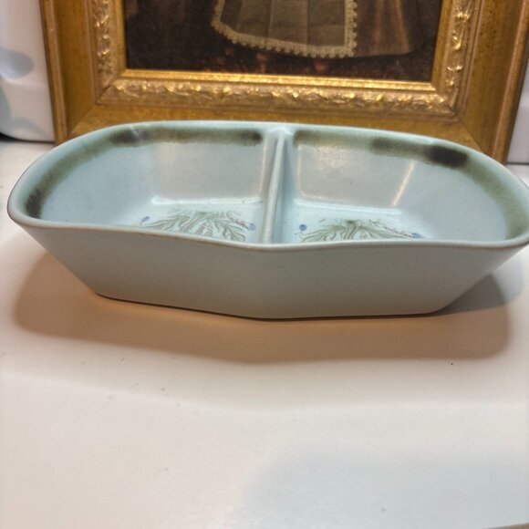 BUCHAN Scotland Stoneware Pottery Divided Bowl Handpainted "Thistle" - Picture 6 of 10